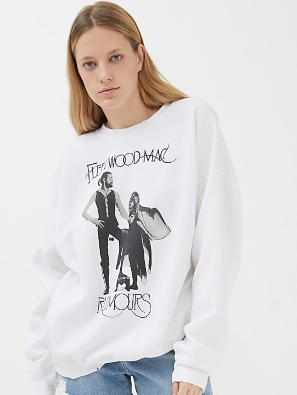 Urban Outfitters White Fleetwood Mac 'Rumours' Graphic Sweatshirt